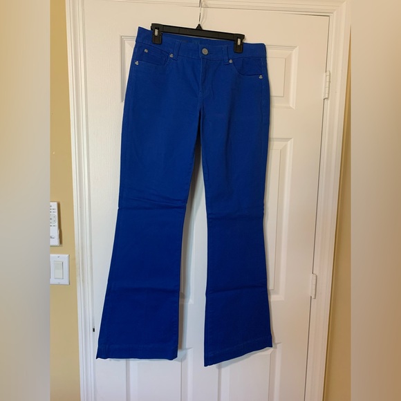 Kut from the Kloth Maggy Flare Wide Leg Bootcut Jeans Cobalt Blue Size 10 Casual - Picture 1 of 7